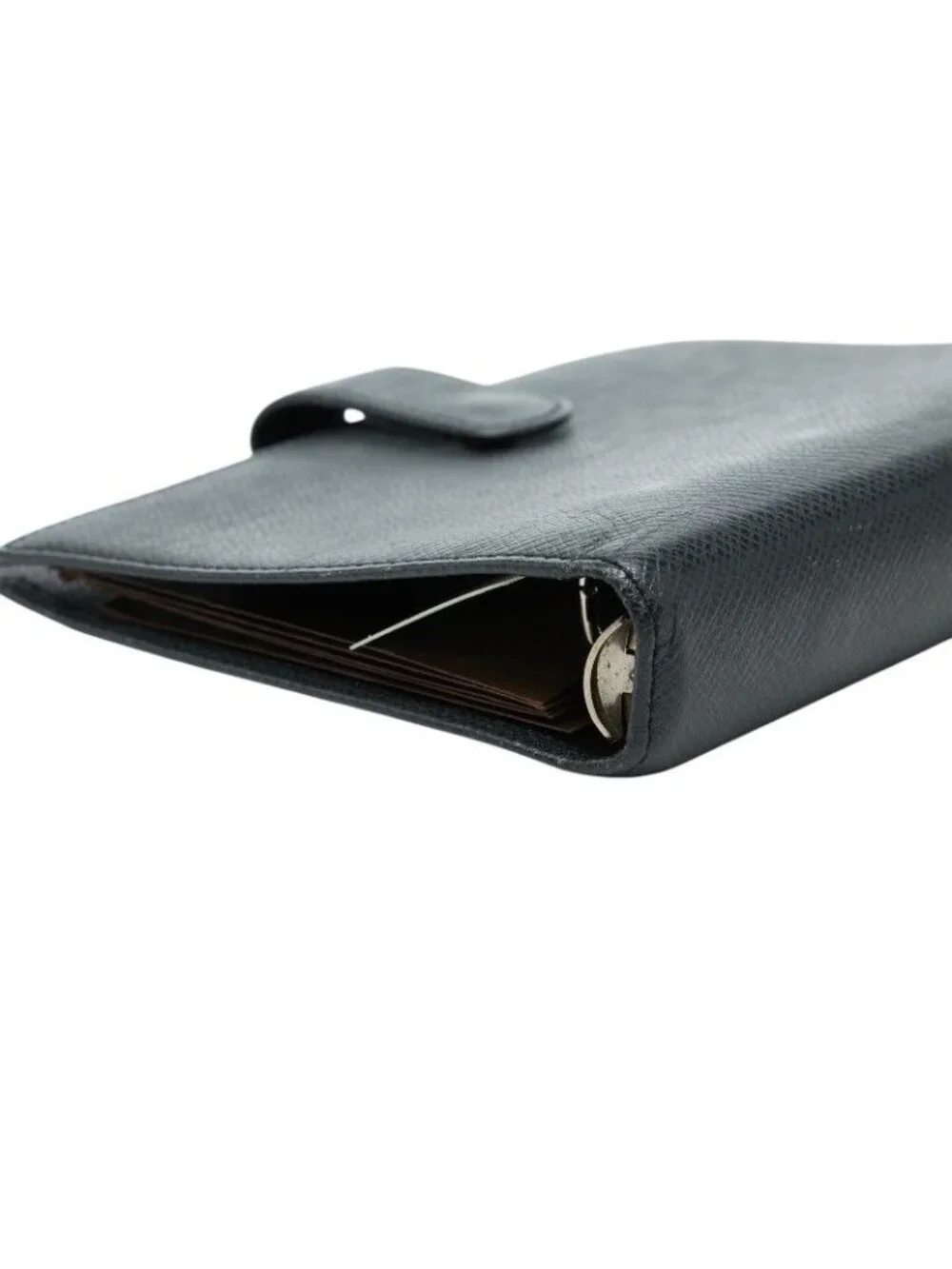 Louis Vuitton Taiga Agenda MM Notebook Cover Black Leather